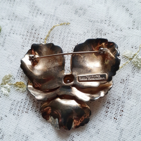 VTG Nettie Rosenstein Sterling Earrings + Brooch - Picture 7 of 8